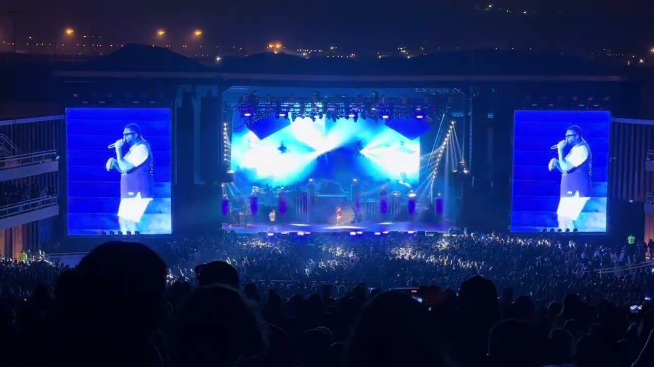 Eminem's stage and LED walls at Al Dana Amphitheatre