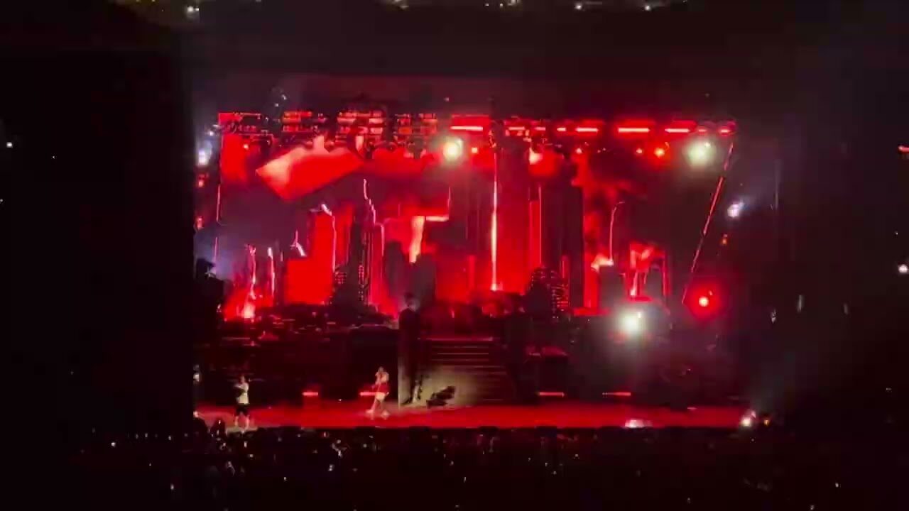 Stage washed in red light