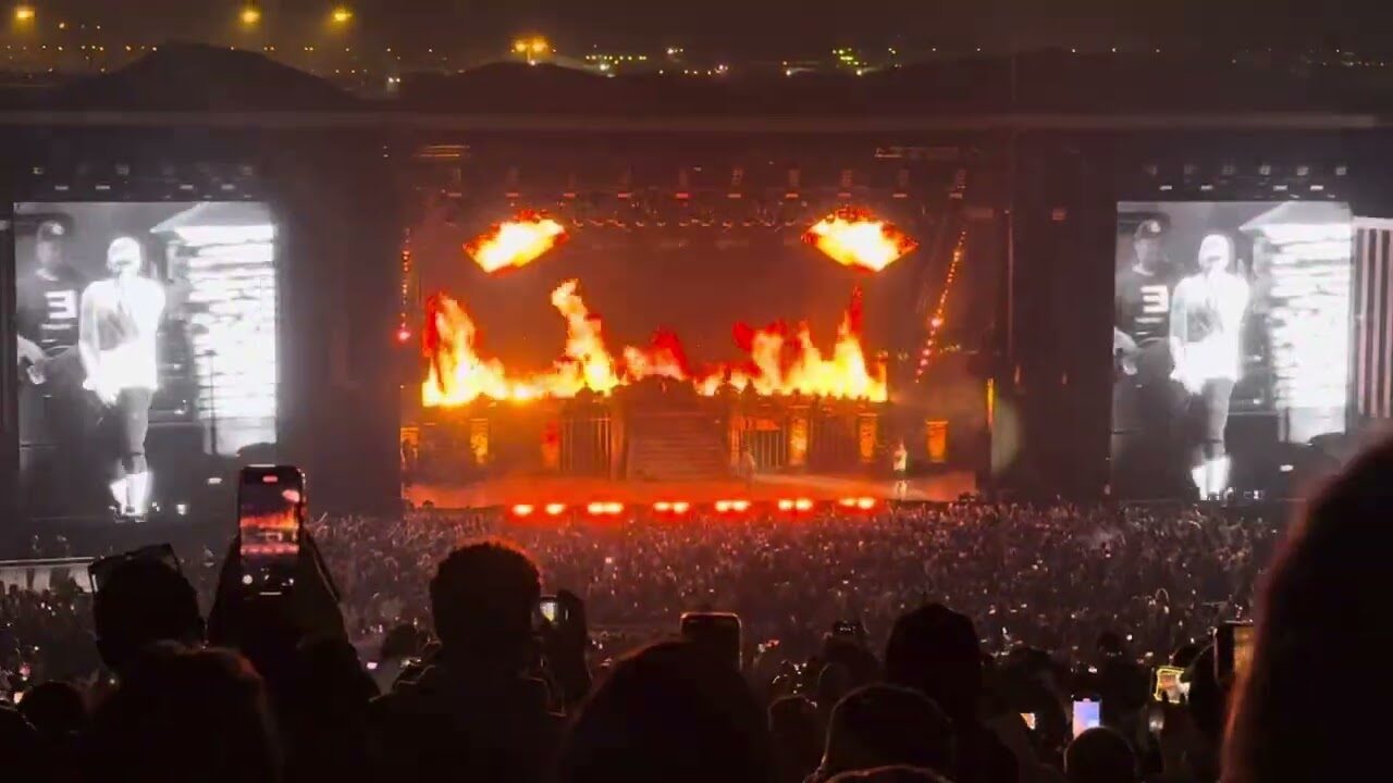 Eminem on stage at BEYON Al Dana Amphitheatre, Bahrain